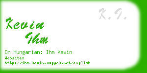 kevin ihm business card